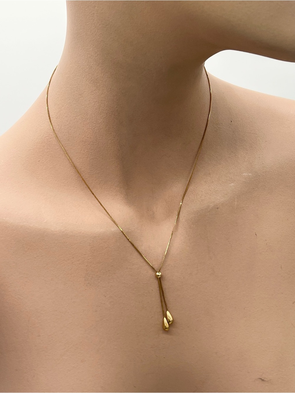 🆑 14K REAL YELLOW GOLD DANGLING NECKLACE🆑 - Picture 3 of 10